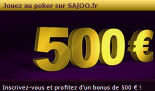 Bonus de bienvenue de Sajoo Poker.fr