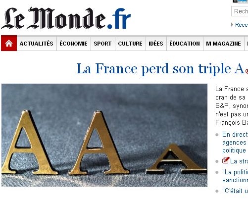 La France perd son triple A