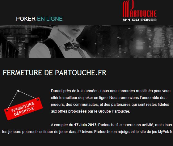 Partouche Poker France fereme ses portes