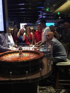 Leslie Sategna a la roulette du Casino Aria de Las Vegas